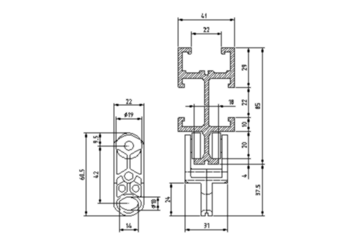 Series 18 Stage Curtain Track Technical Drawing Series 18 Stage Curtain Track Technical Drawing